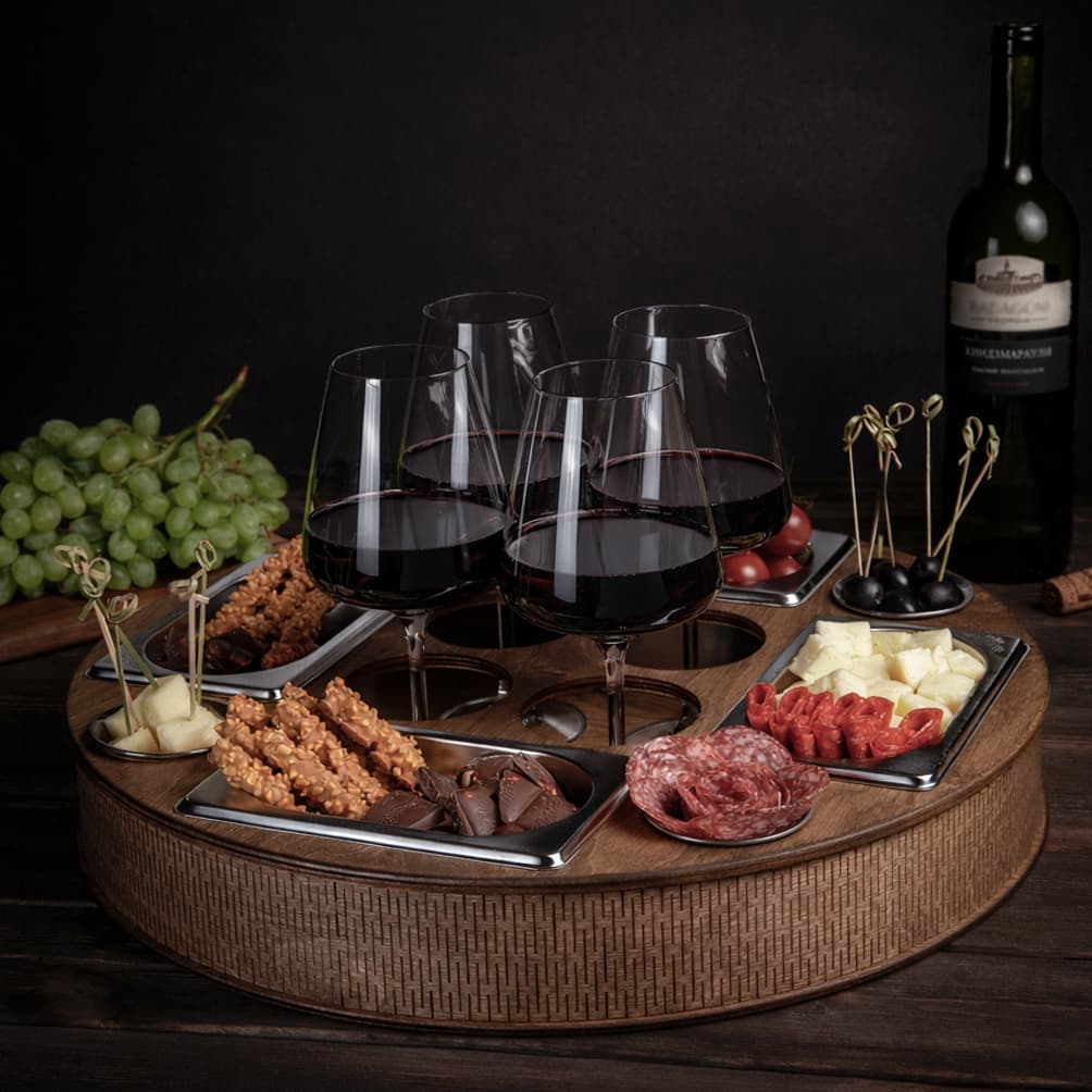Поднос для напитков Орех Нерж
